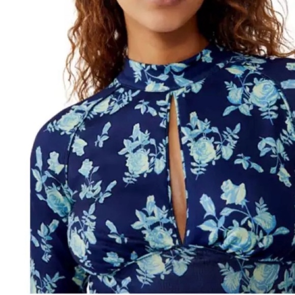 NWT Free People | Dinner Party Top Color: Blue - Picture 5 of 9
